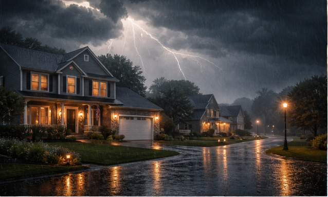 Storm in Manchester neighborhood