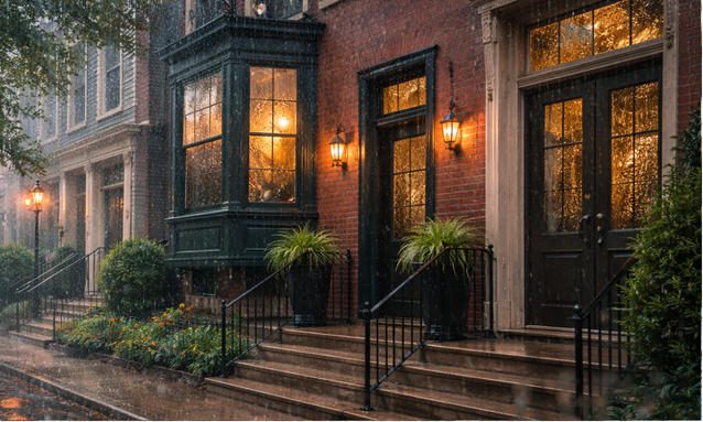 rainy day at york city