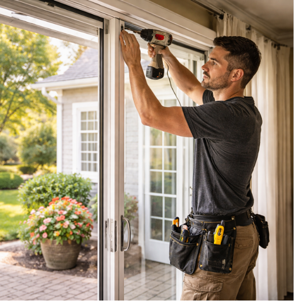 An Expert installing pation door in berks county