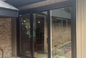 Photo showing a door replacement on a newly refurbed home