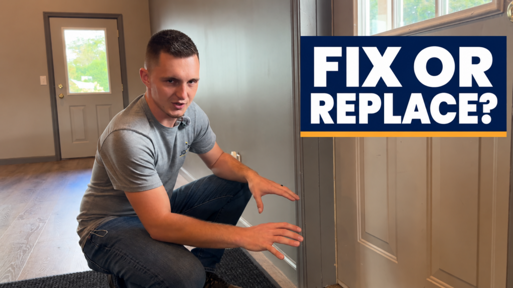 Andrew from Joyland Windows and Doors expaining if a door should be replaced or repaired if it is drafty